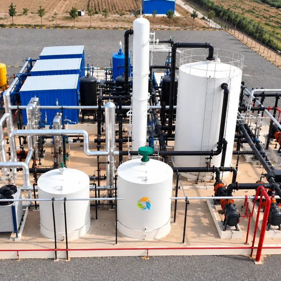 Biogas digester domes at a Bharat Bioenergy CBG plant
