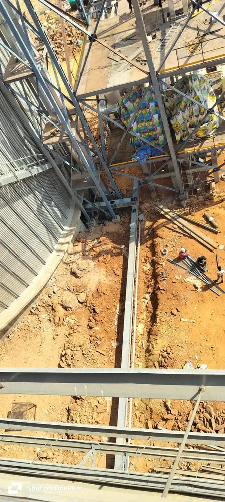 Oswal Biofuel site — overhead view of piping and structure