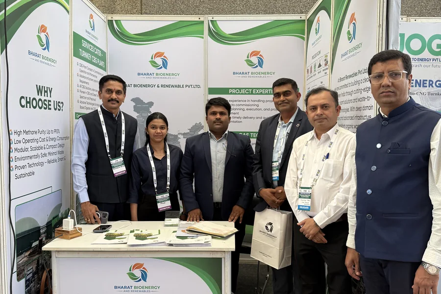 Bharat Bioenergy & Renewable team at their exhibition booth welcome desk