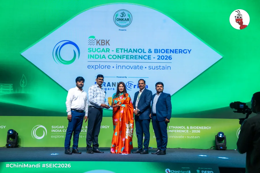 Bharat Bioenergy & Renewable receiving the SEIC 2026 award on stage at the KBK Sugar, Ethanol & Bioenergy India Conference